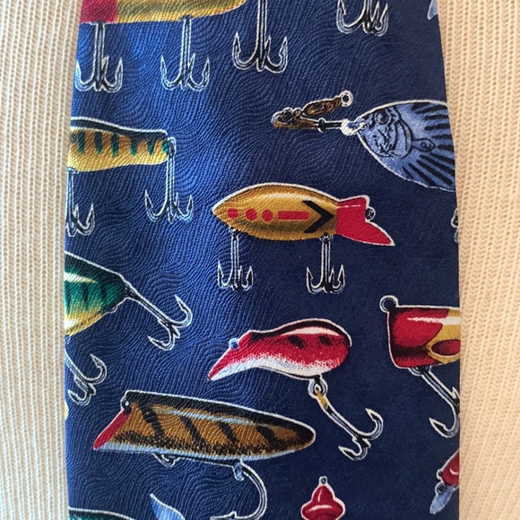 FISHING LURES NECKTIE VINTAGE 90’s - Picture 3 of 12